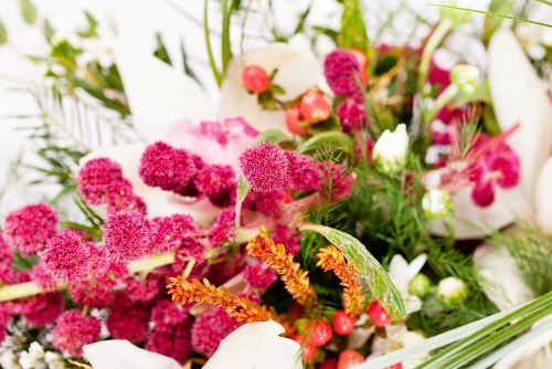 Local florist arranging a vibrant bouquet