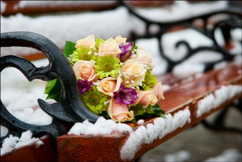 Historical temple with floral decorations