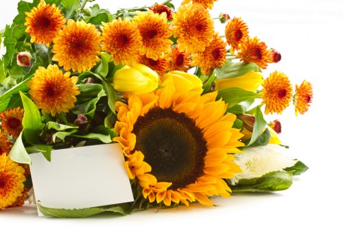 Freshly arranged flowers being prepared for delivery in Eton